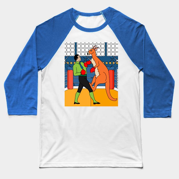 Boxing Glove Boxing Kangaroo Fighting Baseball T-Shirt by flofin